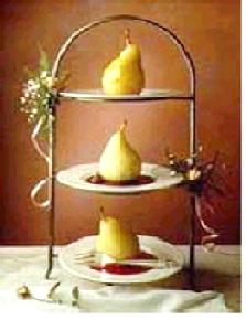 Three way poached pears