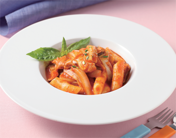 분홍느타리떡볶이