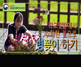 [썸네일 이미지] 학교텃밭에서 수확한 꽃으로 병꽂이 하기