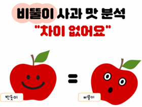 [썸네일 이미지] 비뚤이 사과 맛 분석 “차이 없어요” 