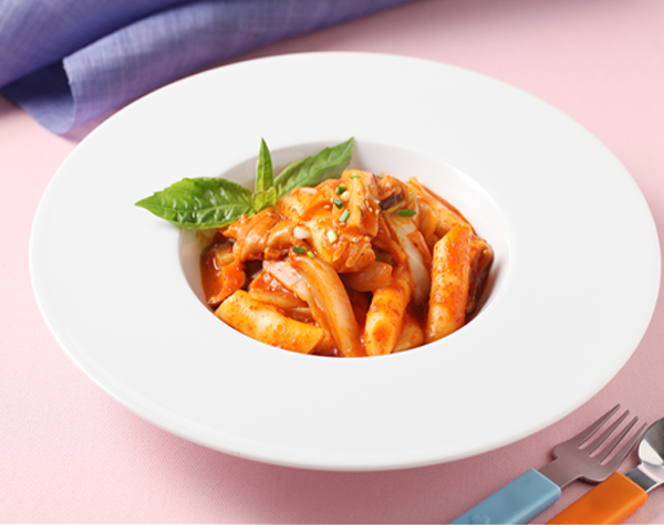 분홍느타리떡볶이