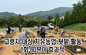 고령자 대상 치유농업 텃밭활동, 1회 60분이 효과적 